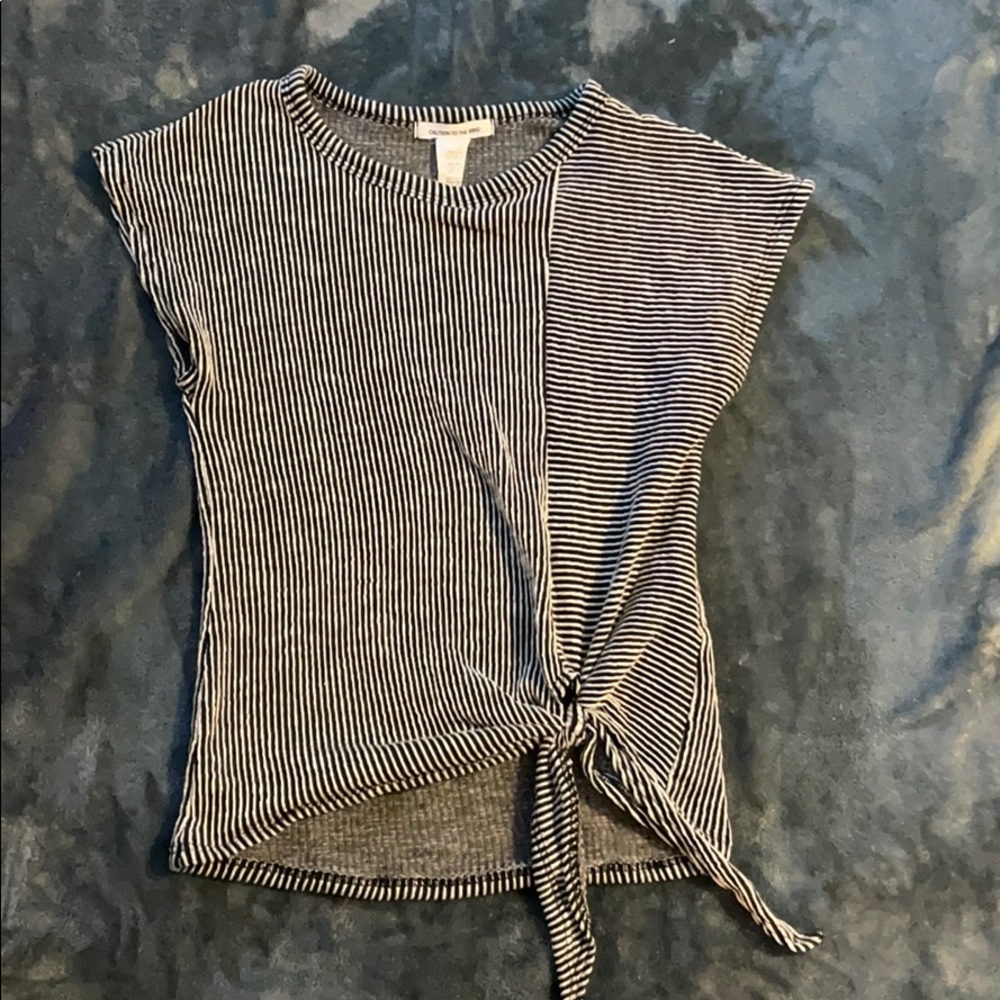 Cap sleeve striped top